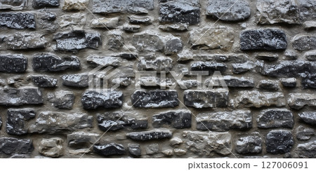 Wall made of stone with a greyish color 127006091