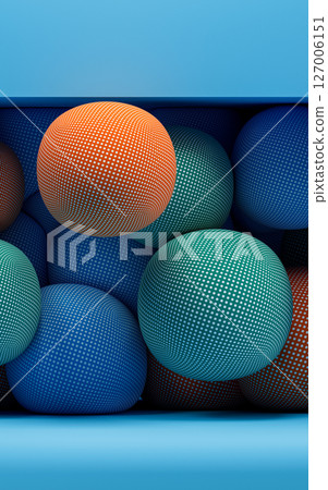 Soft balls, geometrical concept, 3d rendering. Soft balls, geometrical concept, 3d rendering. 127006151
