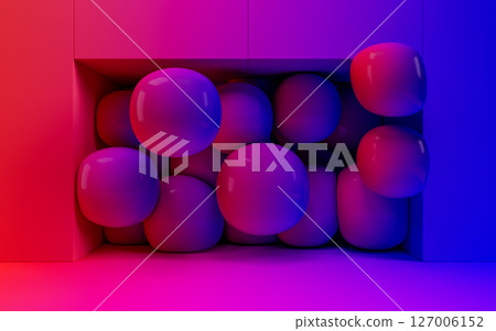 Soft balls, geometrical concept, 3d rendering. Soft balls, geometrical concept, 3d rendering. 127006152