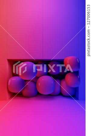 Soft balls, geometrical concept, 3d rendering. Soft balls, geometrical concept, 3d rendering. 127006153