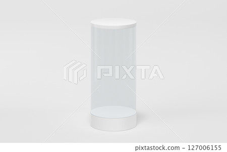 Empty glass showcase, 3d rendering. Empty glass showcase, 3d rendering. 127006155