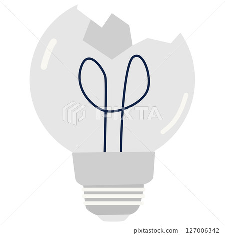 Illustration broken light bulb idea states of disrepair  127006342