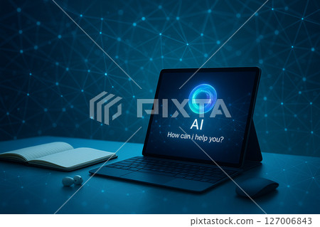 Computer displayed on a computer screen 127006843