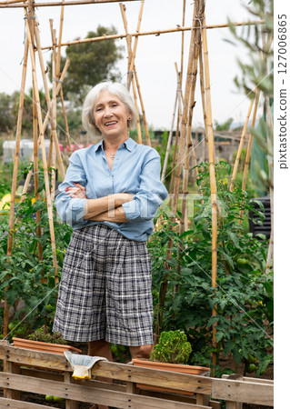 Mature woman at kitchen-garden 127006865