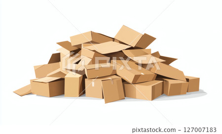 Illustration of stacked cardboard boxes 127007183