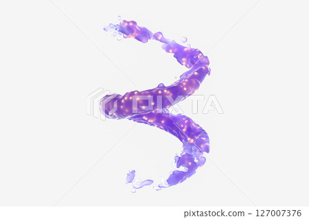 Purple swirling liquid with white background, 3d Purple swirling liquid with white background, 3d 127007376