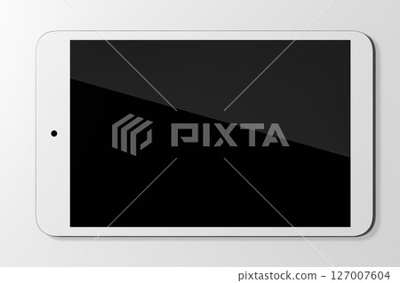 Empty tablet computer screen with white 127007604