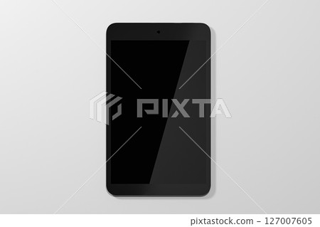 Empty tablet computer screen with white Empty tablet computer screen with white 127007605