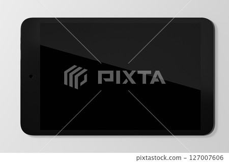 Empty tablet computer screen with white Empty tablet computer screen with white 127007606