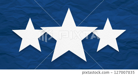 White paper stars, isolated on blue crumpled paper background. White paper stars, isolated on blue crumpled paper background. 127007835