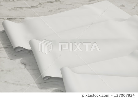 Blank roll of paper on the marble slab,marble Blank roll of paper on the marble slab,marble 127007924