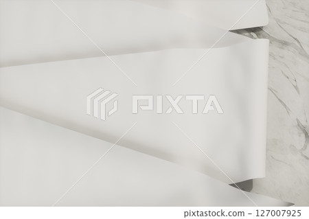 Blank roll of paper on the marble slab,marble Blank roll of paper on the marble slab,marble 127007925
