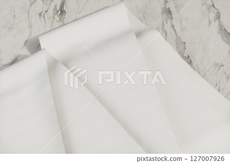 Blank roll of paper on the marble slab,marble 127007926