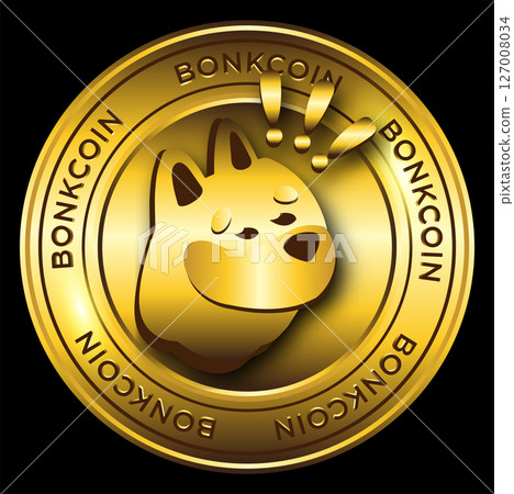 luxury gold bonk coin crypto currency symbol 127008034