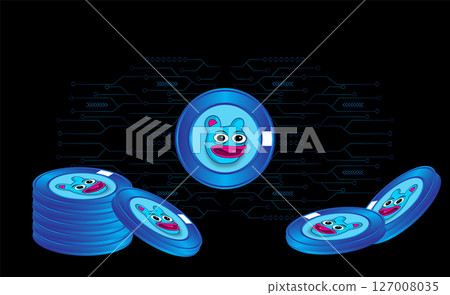brett token coin exchange illustration brett token coin exchange illustration 127008035