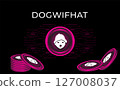 dogwifhat token coin exchange illustration background 127008037