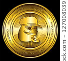 luxury gold pepe coin crypto currency symbol 127008039