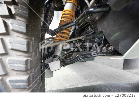 Front suspension system and drive shaft of 4WD off road suv car . 127008212