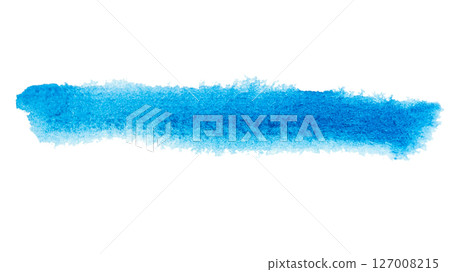 Blue watercolor brush stroke on white background Blue watercolor brush stroke on white background 127008215