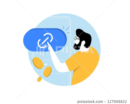 Affiliate marketing strategies icon. Affiliate links and pay per click programs to drive traffic, optimize conversions and generate revenue through custom tracking methods. Vector illustration Affiliate marketing strategies icon. Affiliate links and pay per click programs to drive traffic, optimize conversions and generate revenue through custom tracking methods. Vector illustration 127008822