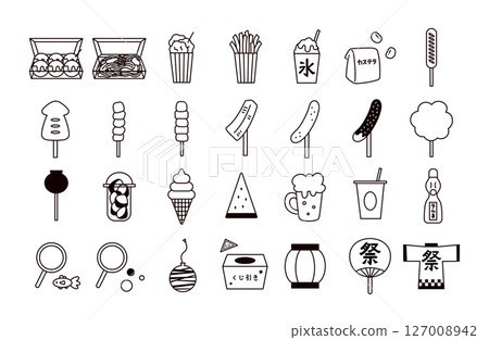 夏季節日圖標插圖集 127008942