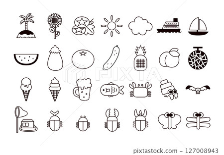 夏季圖標插圖集 127008943