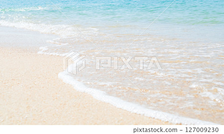 Travel Nature Concept, Sea Sand Background Blue Water at Coast Season Summer Tropical Ocean Beautiful Wave Seascape Vacation Smooth Wallpaper Island Outdoor Tropical Coast Sandy Nature Landscape. Travel Nature Concept, Sea Sand Background Blue Water at Coast Season Summer Tropical Ocean Beautiful Wave Seascape Vacation Smooth Wallpaper Island Outdoor Tropical Coast Sandy Nature Landscape. 127009230