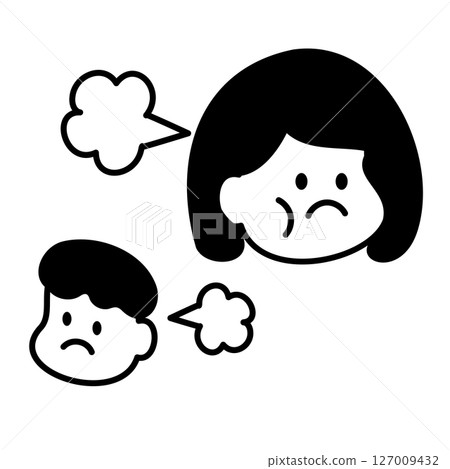 Mother scolding a child Mother scolding a child 127009432