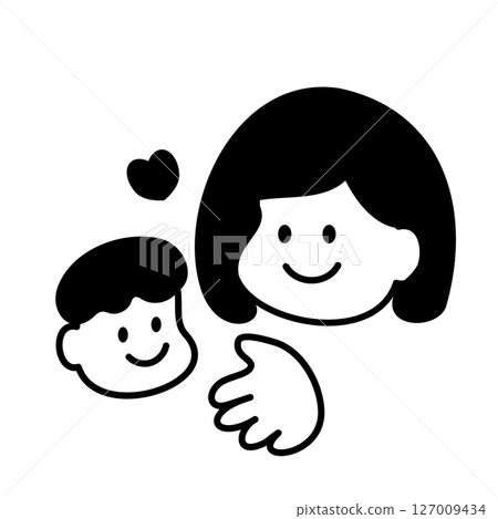 Illustration of a mother giving love to her child 127009434