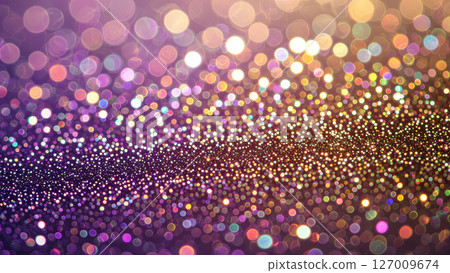 金色和紫色的閃光和散景的摘要背景 127009674