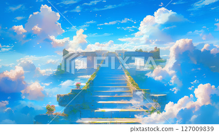 Staircase in the sky, anime style 127009839