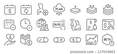 Subscription icon set. It included saas, subscribe, plan, software as a service and more icons 127010065