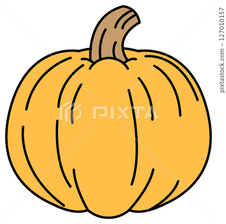 用平面顏色繪製的南瓜插圖 127010157