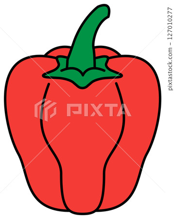 用平面顏色繪製的辣椒粉插圖 127010277