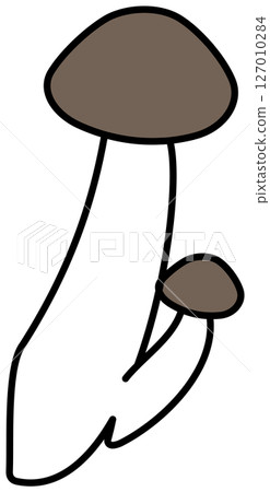 以平面顏色繪製的 Shimeji 蘑菇插圖 127010284