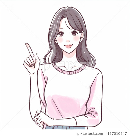 婦女和女孩插畫素材 127010347