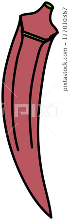 Okra illustration drawn in flat colors Okra illustration drawn in flat colors 127010367