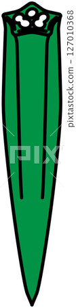 Okra illustration drawn in flat colors Okra illustration drawn in flat colors 127010368