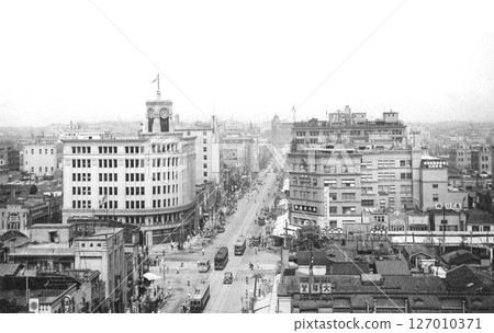 老照片,1932-1933年,東京,銀座街(中央街),銀座四丁目附近全景 老照片,1932-1933年,東京,銀座街(中央街),銀座四丁目附近全景 127010371