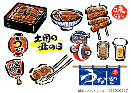 鰻魚餐廳筆觸手繪插畫集 127010537