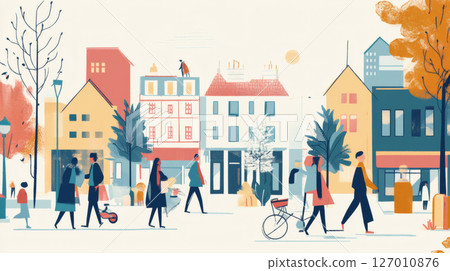 Illustration of regional revitalization 127010876
