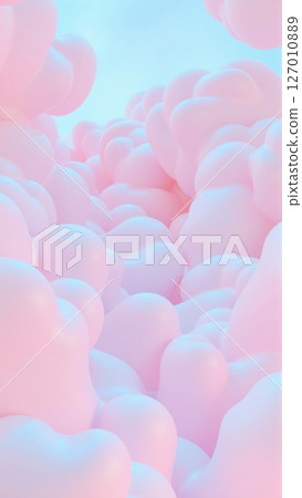 Delicate pink clouds. High quality photo. 127010889