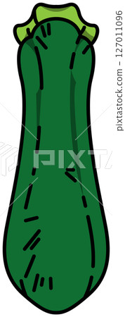 Colored illustration of a whole zucchini 127011096