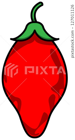 Colored illustration of whole chili pepper Colored illustration of whole chili pepper 127011126