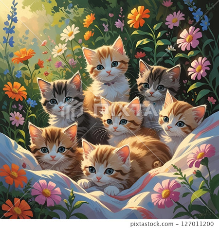 可愛的小貓無縫模式 127011200