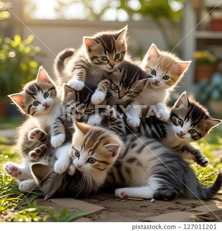 可愛的小貓玩耍 127011201