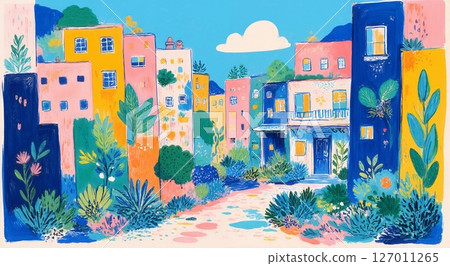 Colorful Street Corner Colorful Street Corner 127011265