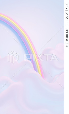 Bright rainbow and pink clouds 127011308