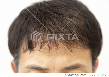 Men's bangs on white background 127011357