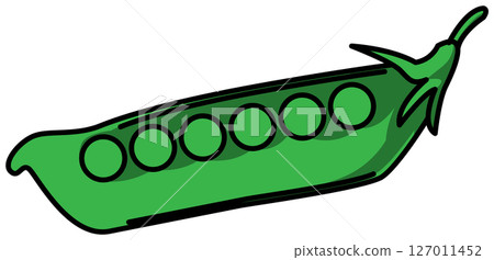 整個荷蘭豆的彩色插圖 127011452